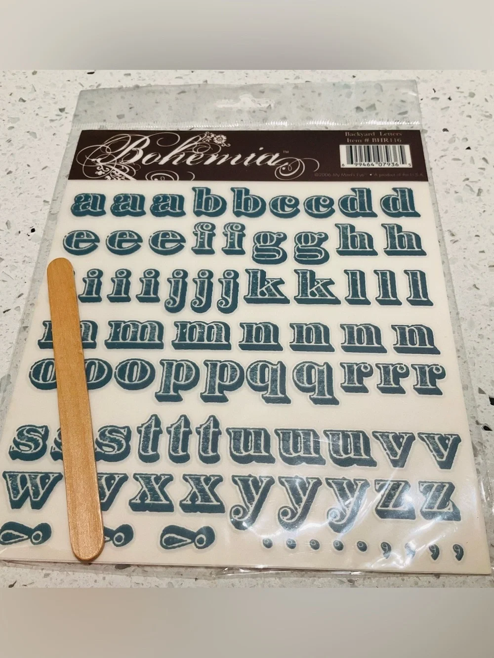 NIP 7pc Vintage 2006 My Minds Eye Bohemia Rub Ons Scrapbooking Paper Crafts DIY